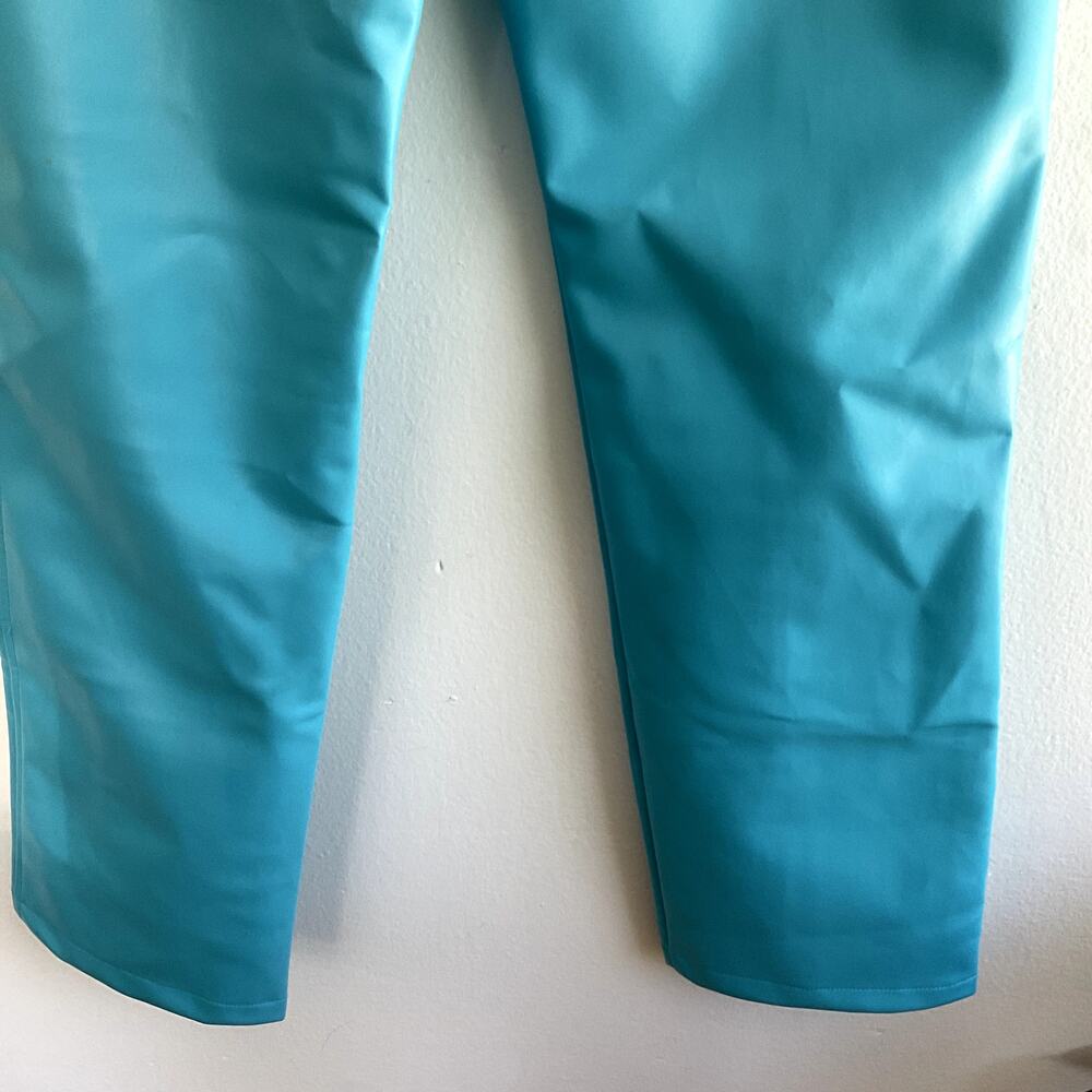 LAAGAM Blue Faux Leather Straight Leg High Rise Pants Size S - Picture 5 of 6
